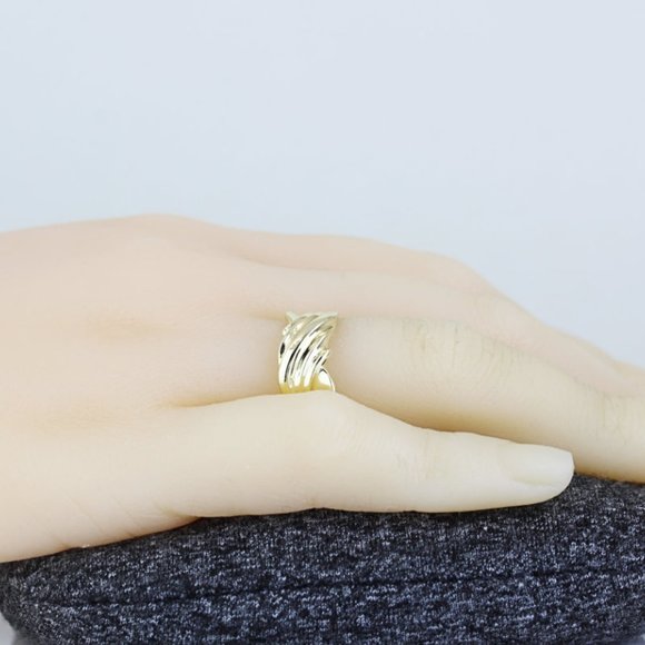 Vintage 14k Yellow Gold Wave Band Ring - Picture 7 of 7